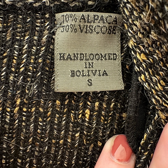 Vintage Millma Handloomed Alpaca Blend Open Front Tweed Cardigan Blazer - Picture 5 of 16